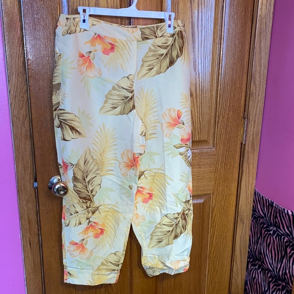 Talbots Pants - Talbots Floral Print Pants in Yellow and Orange